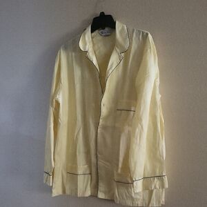 NEIMAN MARCUS by Bonsoir Cotton Sunshi Yellow Mens Long Pajama XL Shirt England